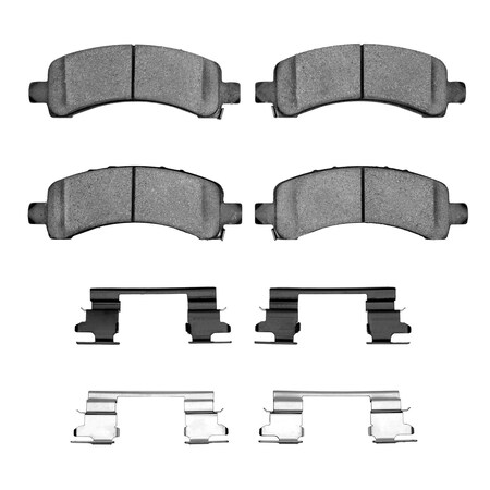 Dynamic Friction Co 5000 Advanced Brake Pads - Ceramic and Hardware Kit, Long Pad Wear, Rear 1551-0974-11